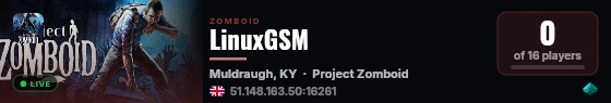 LinuxGSM live status badge