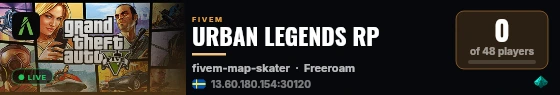 URBAN LEGENDS RP live status badge