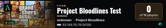 Project Bloodlines Test live status badge