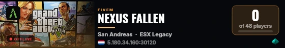 NEXUS FALLEN live status badge