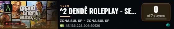 ^2 DENDÊ ROLEPLAY - SEASON 2 🌎 - discord.gg/denderoleplay live status badge