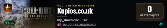 Kupios.co.uk live status badge