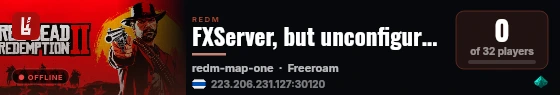 FXServer, but unconfigured live status badge
