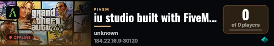 iu studio built with FiveM Basic Server! live status badge