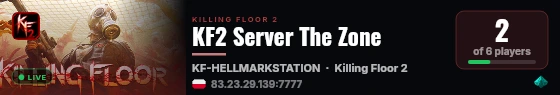 KF2 Server The Zone live status badge