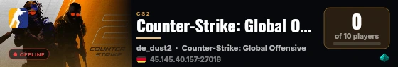 Counter-Strike: Global Offensive live status badge