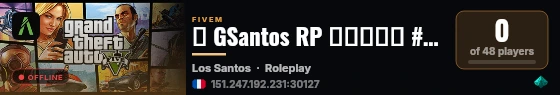 💜 GSantos RP ▬▬▬↭🡺 #SERVEUR↭FUN 🡸↭▬▬▬ 💜 live status badge