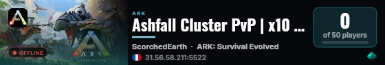 Ashfall Cluster PvP | x10 | Scorched Earth - (v361.7) live status badge