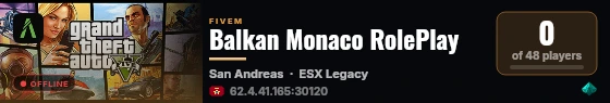 Balkan Monaco RolePlay live status badge