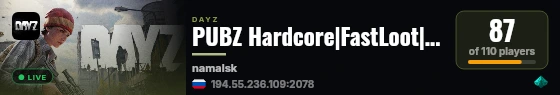 PUBZ Hardcore|FastLoot|Survival live status badge