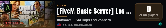 [FiveM Basic Server] Los Santos V6 live status badge