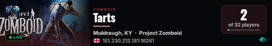 Tarts live status badge