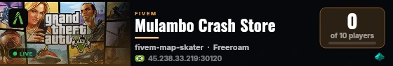Mulambo Crash Store live status badge