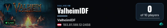ValheimIDF live status badge