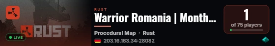 Warrior Romania | Monthly Vanilla live status badge