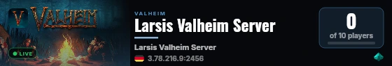 Larsis Valheim Server live status badge