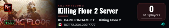 Killing Floor 2 Server live status badge