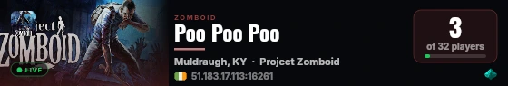 Poo Poo Poo live status badge