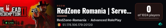 RedZone Romania | Server de Teste live status badge