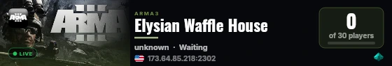 Elysian Waffle House live status badge