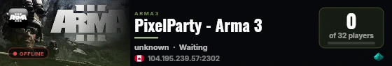 PixelParty - Arma 3 live status badge
