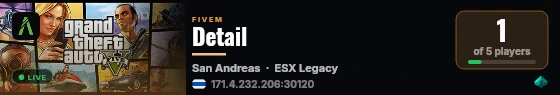 Detail live status badge