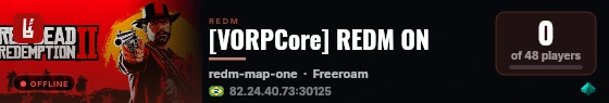 [VORPCore] REDM ON live status badge