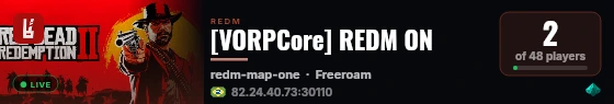 [VORPCore] REDM ON live status badge