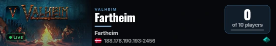 Fartheim live status badge