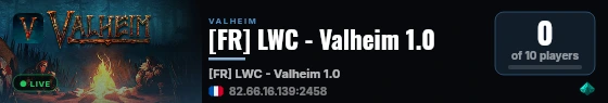 [FR] LWC - Valheim 1.0 live status badge
