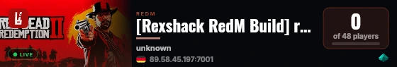 [Rexshack RedM Build] redm testing live status badge