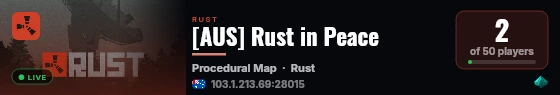 [AUS] Rust in Peace live status badge