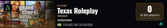 Texas Roleplay live status badge