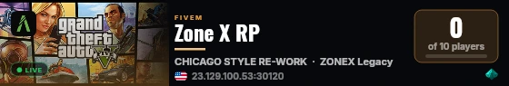 Zone X RP live status badge