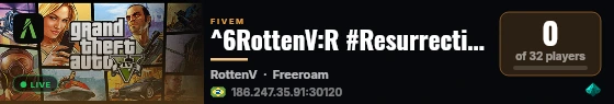 ^6RottenV:R #Resurrection Zombies PVP & PVE #1 live status badge