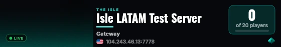 Isle LATAM Test Server live status badge
