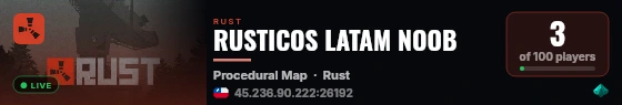 RUSTICOS LATAM NOOB live status badge