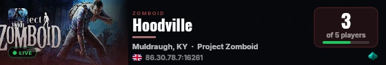 Hoodville live status badge