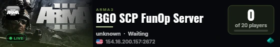 BGO SCP FunOp Server live status badge