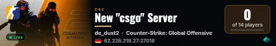 New "csgo" Server live status badge