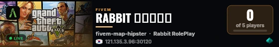 RABBIT 태스트서버 live status badge