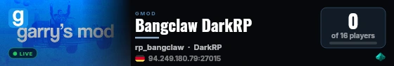 Bangclaw DarkRP live status badge