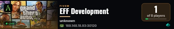 EFF Development live status badge