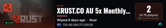 XRUST.CO AU 5x Monthly Solo Only - Skins - Pvp - ORP live status badge