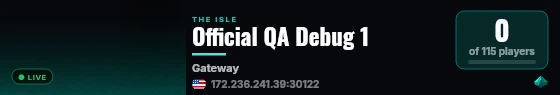 Official QA Debug 1 live status badge