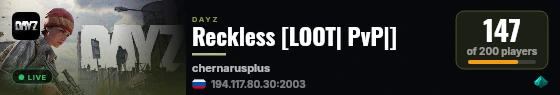 Reckless [LOOT| PvP|] live status badge