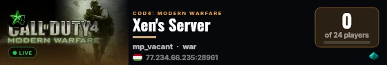 Xen's Server live status badge