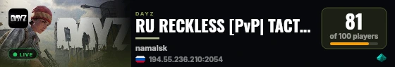 RU RECKLESS [PvP| TACTICAL| LOOT| | ] live status badge
