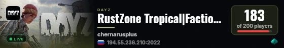 RustZone Tropical|Factions|PVP live status badge