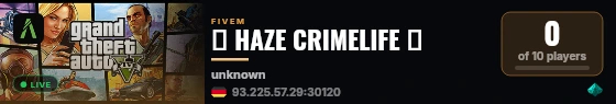 💜 HAZE CRIMELIFE 💜 live status badge